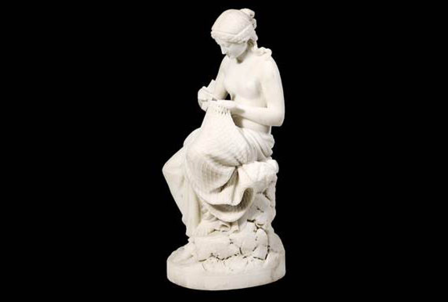 Mending the Nets, 1866, by Chauncey Ives (American, 1810-1894); Marble; 30x15x10 inches; Museum purchase with funds provided by the William B. McGuire Jr., Family Foundation (2016.008)
