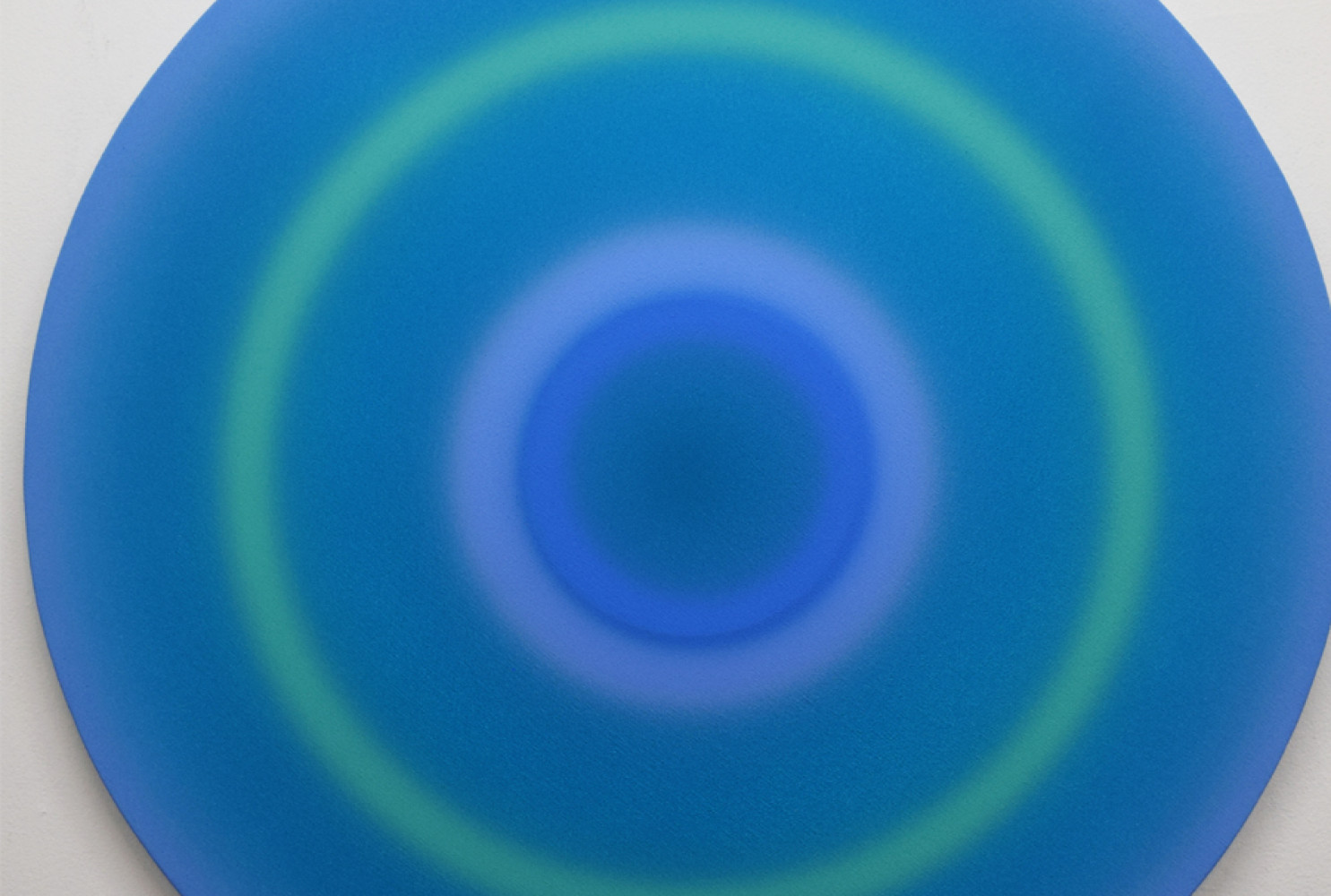 Spin Painting (Blue, Green): vinyl acrylic on canvas, 32 inches, 2018