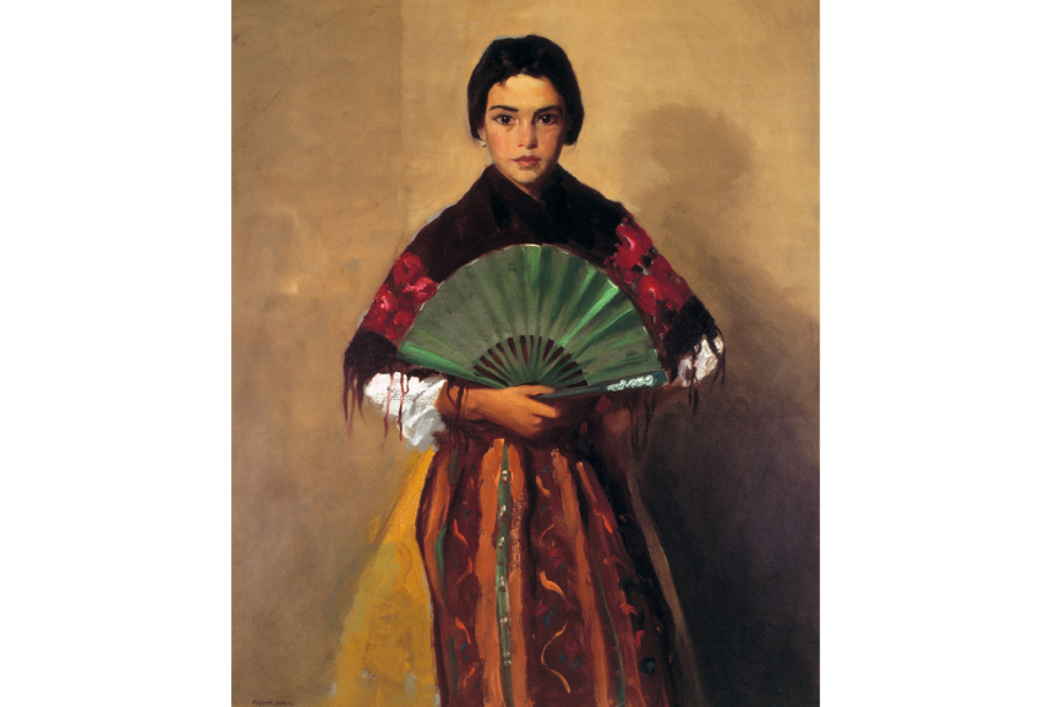 The Green Fan (Girl of Toledo, Spain), 1912, by Robert Henri (American, 1865-1929); oil on canvas; 41 x 33 inches; Museum purchase from the artist; 1914.002.0001