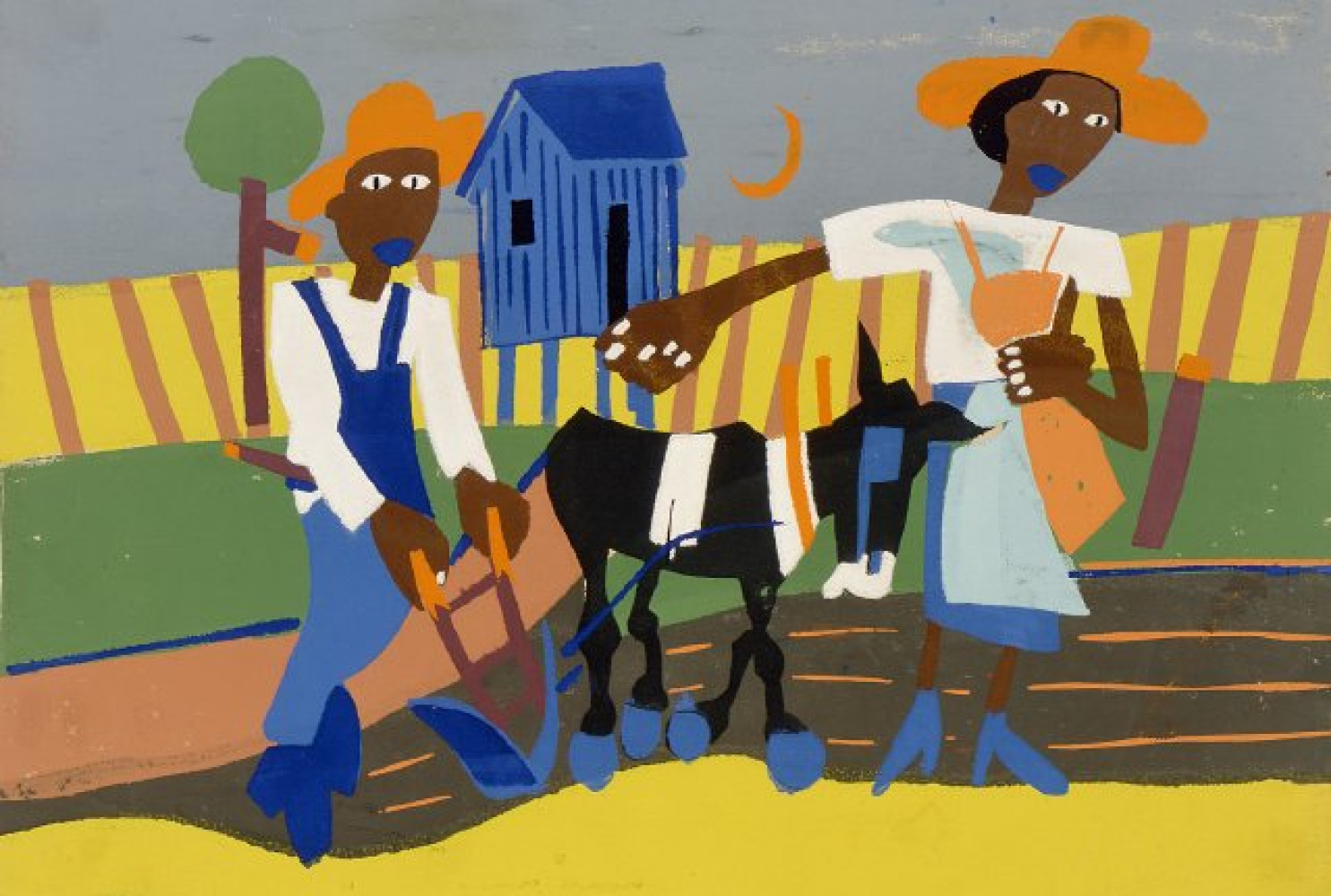Sowing, ca. 1942, By William H. Johnson; Screenprint on paper; 11 1/2 x 16 inches; Museum Purchase with funds provided by the Anna Heyward Taylor Fund; 1959.020.0002.