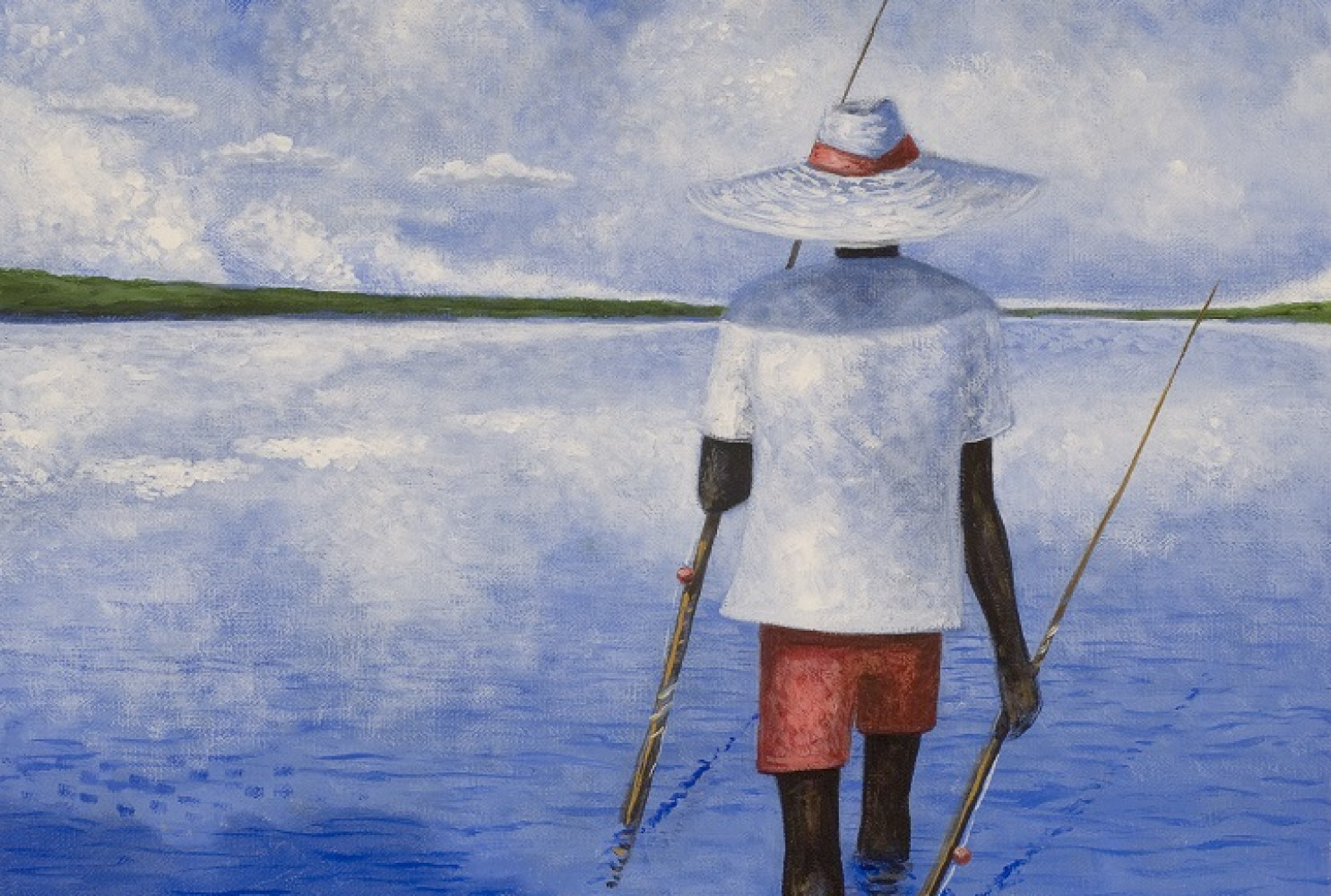 Fishing Spot, 2011; by Jonathan Green (American b. 1955); oil on canvas,11 x 14 inches; image copyright Jonathan Green, courtesy of Vibrant Vision Collection of Jonathan Green and Richard Weedman 