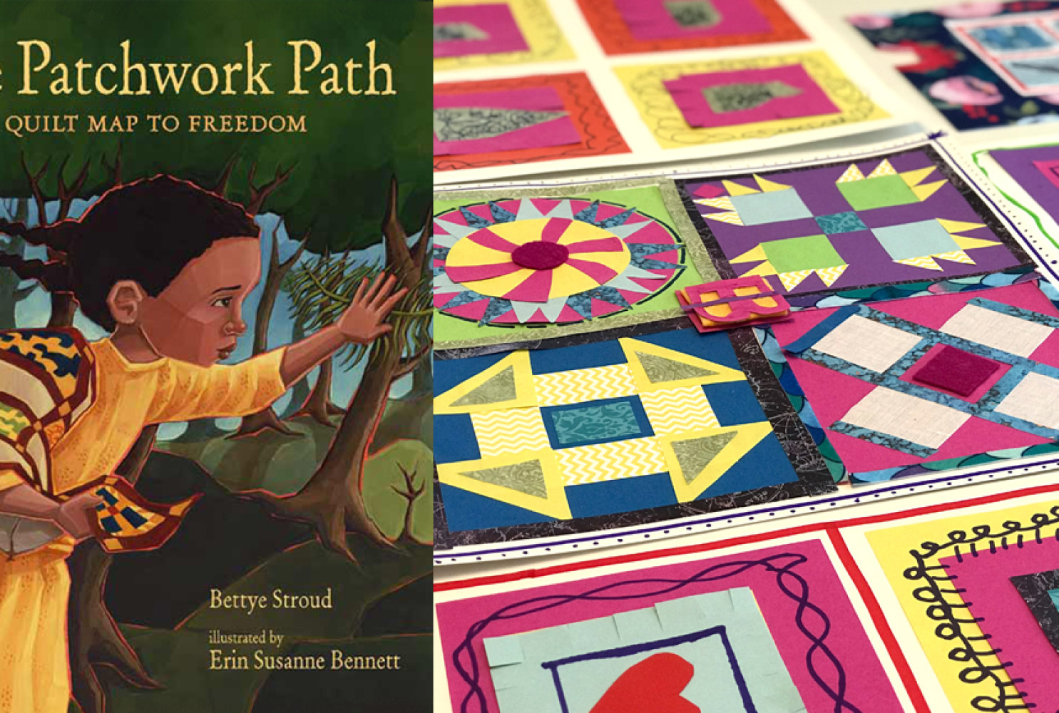 Left: The Patchwork Path, written by Bettye Stroud and illustrated by Erin Banks
