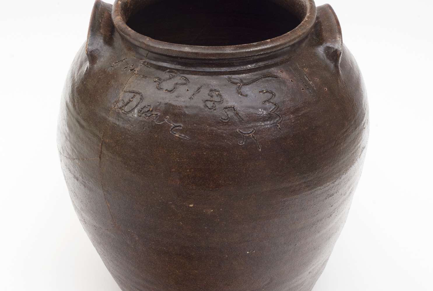 Storage Jar, 1855, by David (Dave) Drake (American, 1801 - ca.1870);
Alkaline-glazed stoneware; Signed 