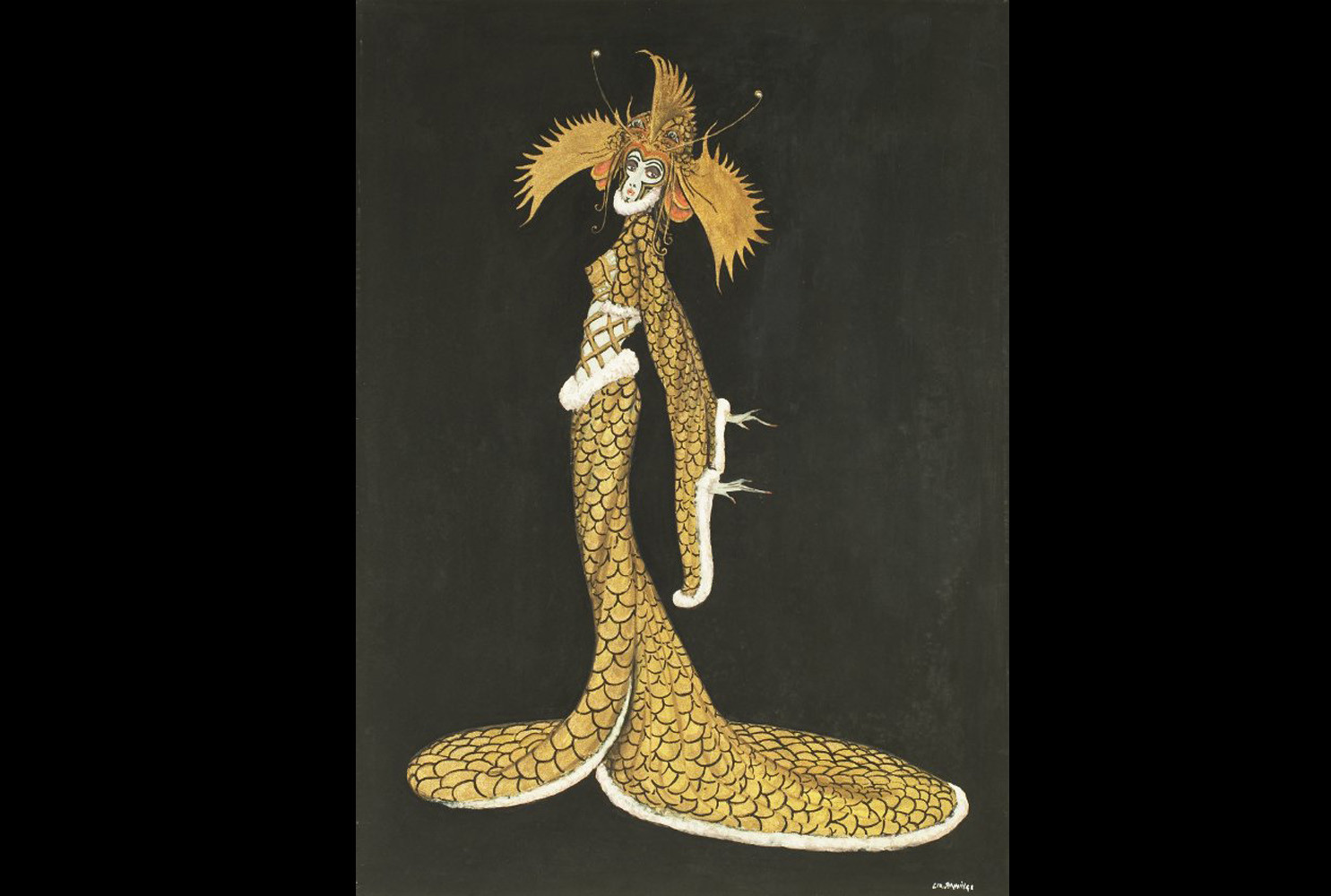 Costume Design for a Marine Ballet, Edward “Ned” I.R. Jennings (American, 1898 – 1929). Gouache on board, 17 ¾ x 12 7/8 inches.
XX1978.001