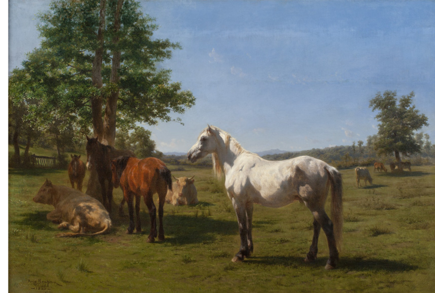 A Day in June, 1860, By Marie Rosalie Bonheur (French, 1822—1899); Oil on canvas; 23 1/4 x 34 inches; Image courtesy of Penkhus Collection