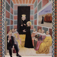 The Disputation of St. Christine (Blasey Ford), after Masolino-  2019
Egg Tempera & 22k gold leaf on panel
36 x 24 x 2
