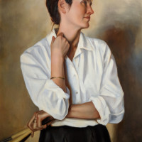 Portrait of artist Mary Whyte by Jill Hooper