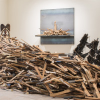 Installation view of Radcliffe Bailey: Pensive. Photo courtesy of SCAD.