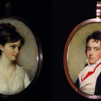 Left:Eliza Izard (Mrs. Thomas Pinckney, Jr., 1784-1862), 1801, by Edward Greene Malbone (American, 1777-1807); watercolor on ivory; 2 7/8 x 2 3/8 inches; Museum purchase; 1939.004.0004
Right:Colonel Thomas Pinckney, Jr. (1780-1842), by Edward Greene Malbone (American, 1777-1807); watercolor on ivory; 3 x 2 3/8 inches; Museum purchase; 1939.004.0003