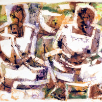Two Maya Women, Yucatan, 1976, By William Halsey (American, 1915–1999); Oil on paper; 41 ¼ x 48 inches; Transfer with The Charleston Museum

