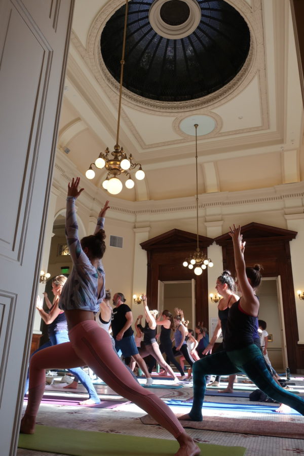 Gibbes Museum Yogis enjoy the Friday morning flow led by Katie.