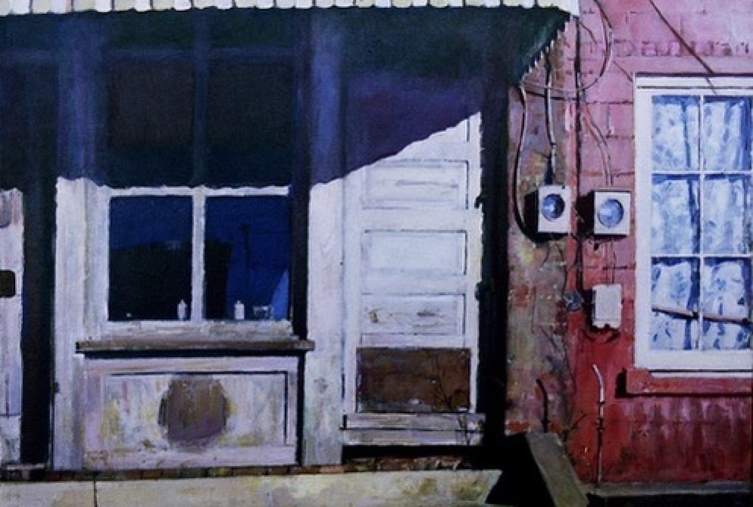 Storefront, Greensboro, Alabama, 2004, by Julyan Davis; Oil on canvas; 30x30 inches; Courtesy of the artist. 