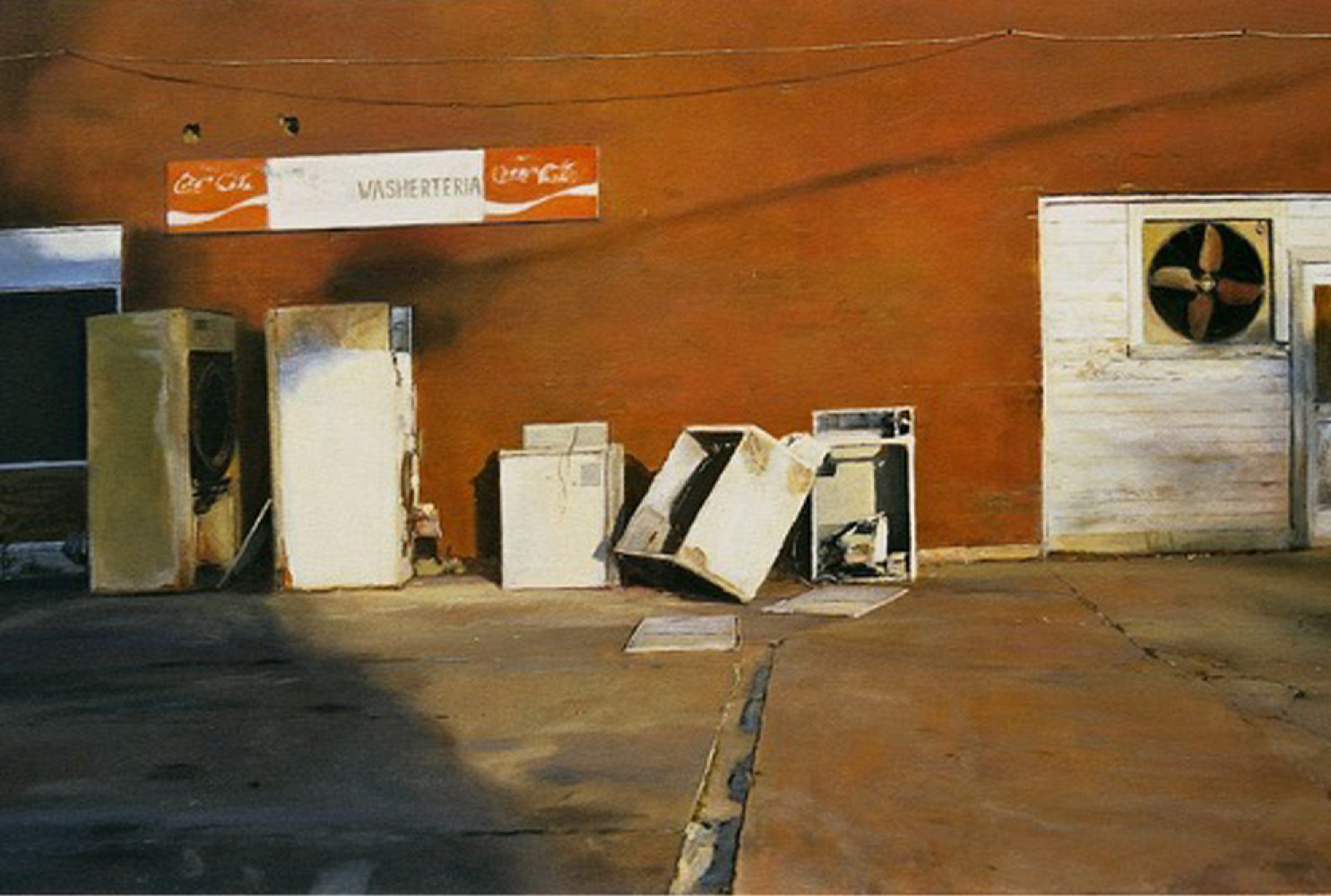 Washerteria, Hale County, Alabama, 2002, by Julyan Davis; Oil on canvas; 20x36 inches; Courtesy of the artist. 