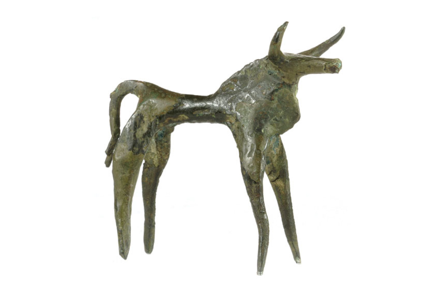 Greek (Olympia), Dancing Bull, Eighth century B.C., Bronze, The Sol Rabin Collection.