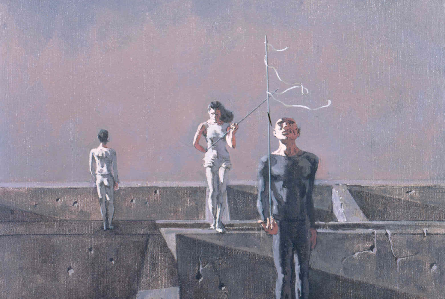 The Jugglers, 1960-68; By Hughie Lee-Smith (1915-1999); Oil on canvas; 26 x 26 inches
