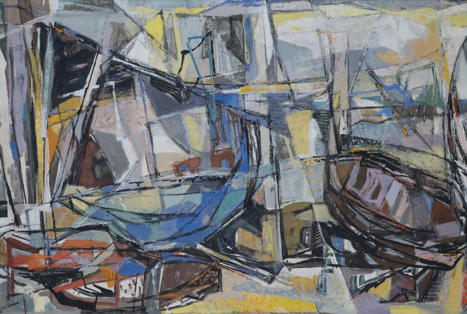 Marine Still Life, 1953, By Edith Caspary London (American, 1904 - 1997); Oil on canvas board 24 1/8 x 36 1/8 inches; Framed: 31 1/8 x 43 1/8 x 2 3/8 inches; 2004.10.04; The Johnson Collection, Spartanburg, South Carolina
