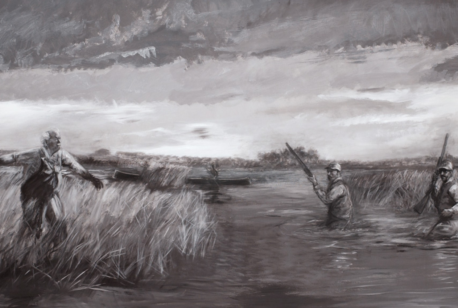 Sunday in the Marsh (detail), 1987, By Manning Williams (American, 1939 - 2012); Acrylic and charcoal on paper
51 x 75 inches; Gibbes Museum of Art
2005.001.0003