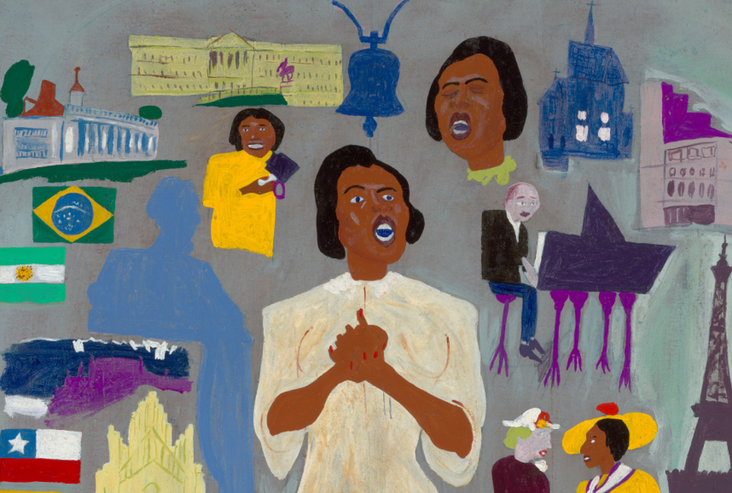 Marian Anderson (detail), ca. 1945, by William H. Johnson (American, 1901-1972). Oil on paperboard, 35 5/8 x 28 7/8 inches. Image courtesy of Smithsonian American Art Museum.