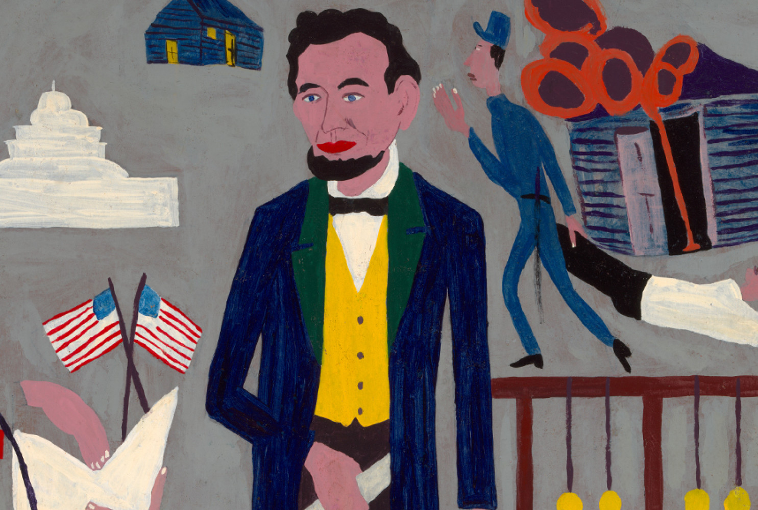 Abraham Lincoln (detail), ca. 1945, by William H. Johnson (American, 1901-1972). Oil on paperboard, 36 1/4 x 33 3/8 inches. Image courtesy of Smithsonian American Art Museum.