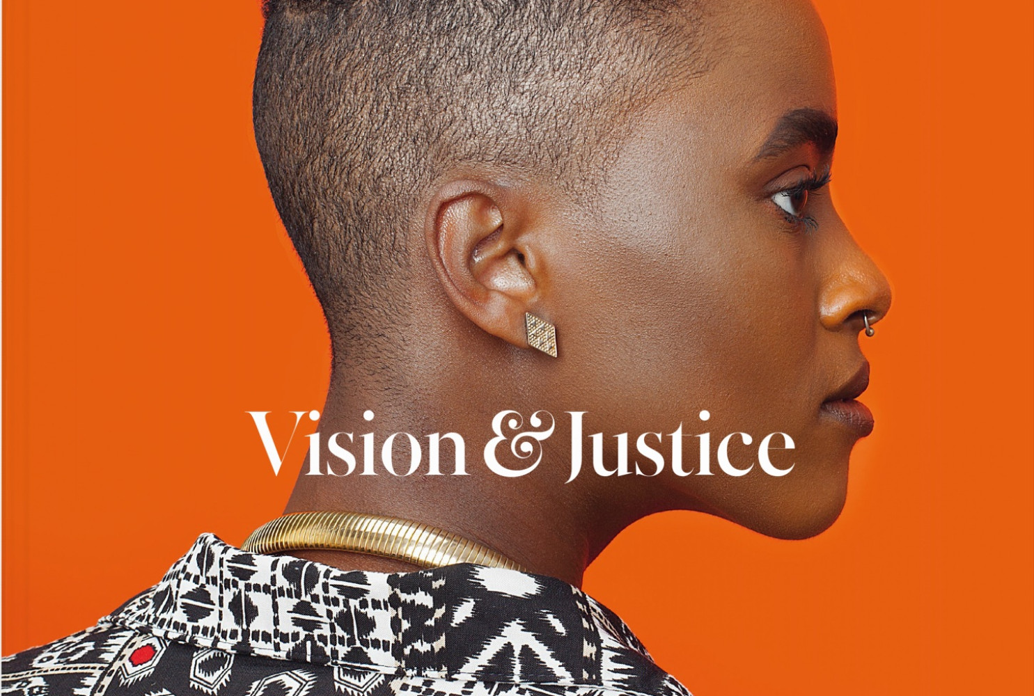 Cover, The Vision & Justice Issue Of Aperture, featuring an image by Awol Erizku, Untitled (Forces of Nature #1), 2014.