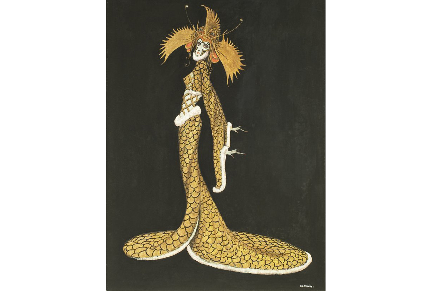 Costume Design for a Marine Ballet, ca. 1923, By Edward “Ned” I.R. Jennings (American, 1898 – 1929); Gouache on board; XX1978.011