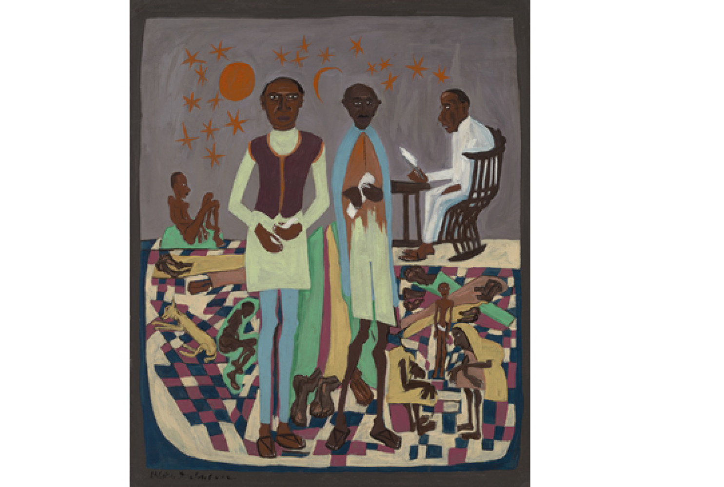 Nehru and Gandhi, ca. 1945, by William H. Johnson (American, 1901-1970). Oil on paperboard, 33 7/8 x 27 7/8 inches. Image courtesy of Smithsonian American Art Museum.