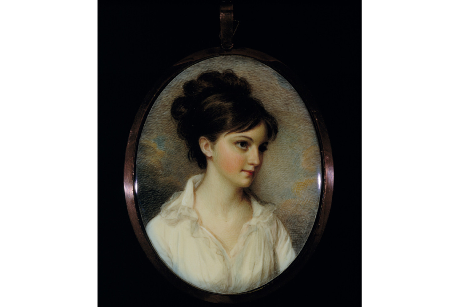 Eliza Izard (Mrs. Thomas Pinckney, Jr., 1784-1862), 1801, by Edward Greene Malbone (American, 1777-1807); watercolor on ivory; 2 7/8 x 2 3/8 inches; Museum purchase; 1939.004.0004