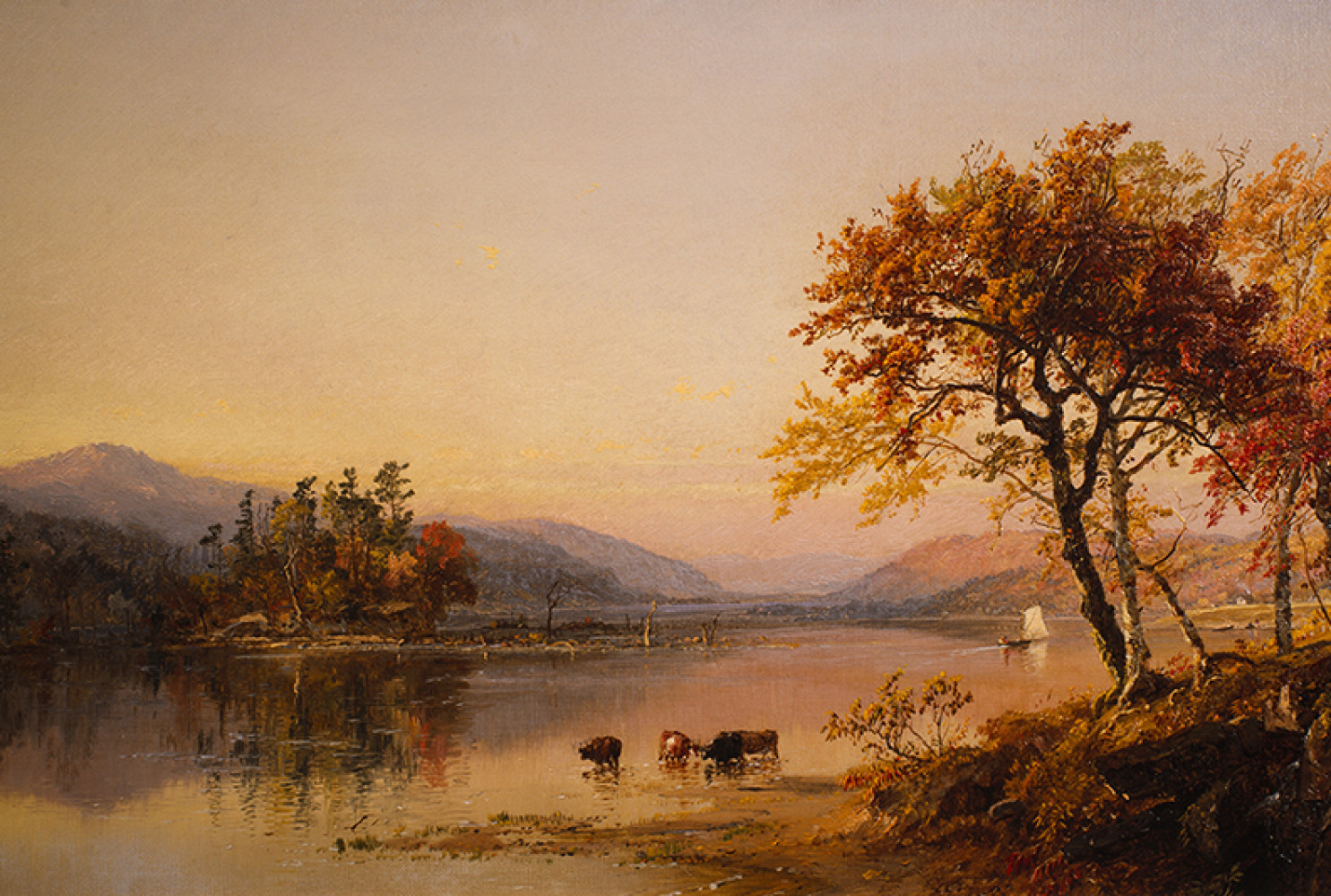 Autumn Afternoon, Greenwood Lake, 1873, by Jasper Francis Cropsey (American, 1823-1900); oil on canvas; 11 x 19 1/2 inches; Courtesy of the Higdon Collection