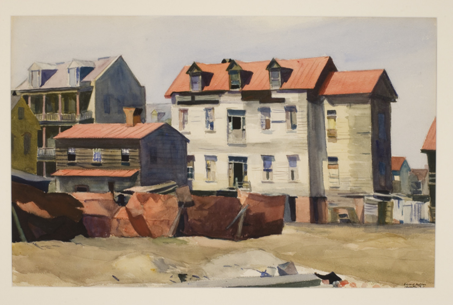 Charleston Slum, 1929, By Edward Hopper (American, 1882-1967), Watercolor on paper, 16 x 24 inches, Private collection
