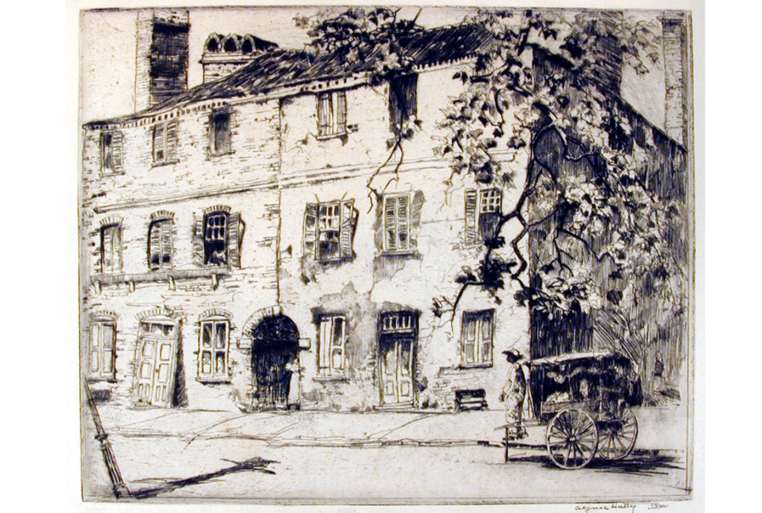 Cabbage Row, 1928, by Alfred Hutty (American, 1877-1954); etching on paper; 11 3/8 x 15 1/8 inches; Gift of Mrs. Alfred Hutty; 1955.007.0046