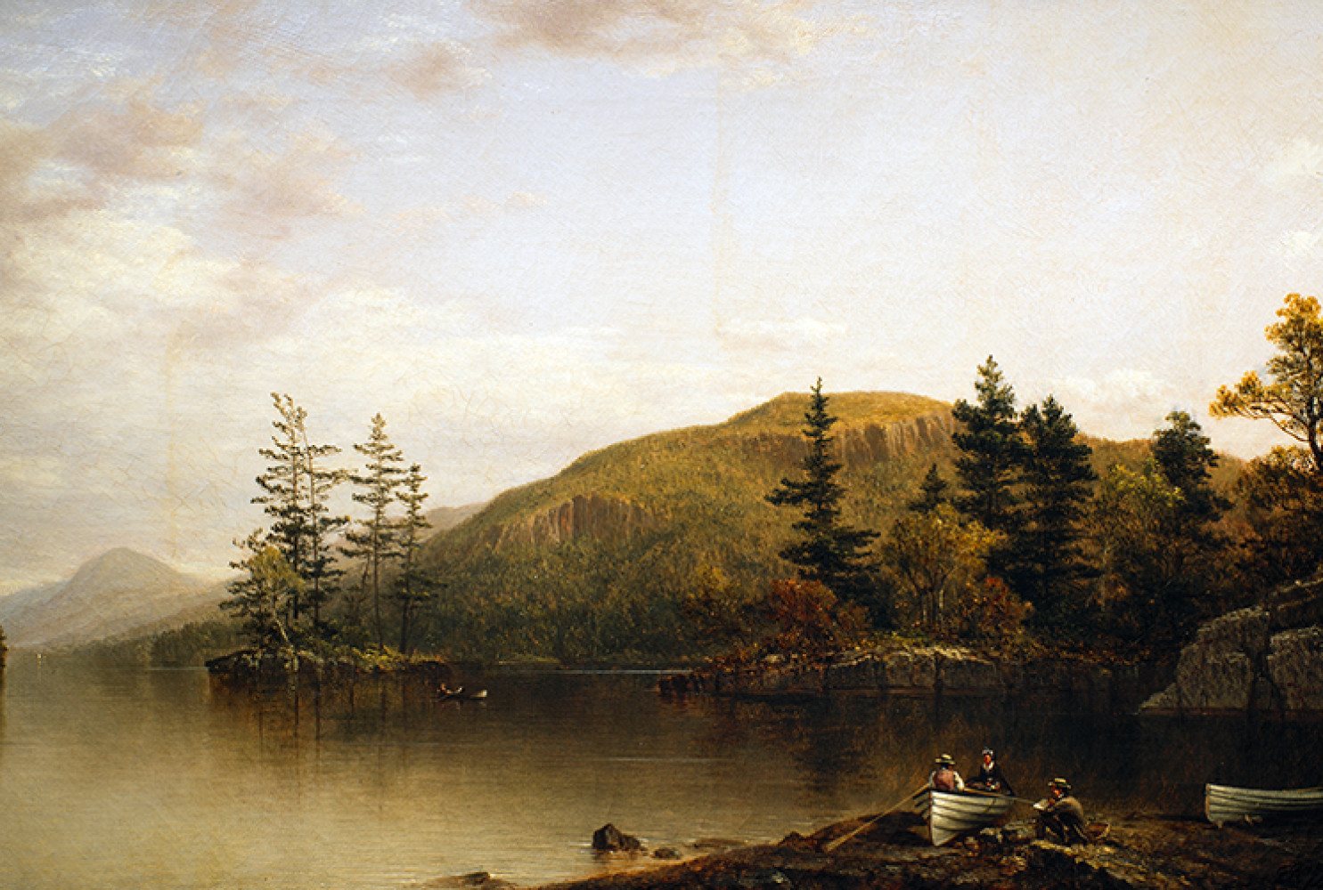 Shelving Rocks, Lake George from Hen and Chickens Island, 1874, by David Johnson (American, 1827-1908); oil on canvas; 16 1/8 x 28 1/2 inches; Courtesy of the Higdon Collection