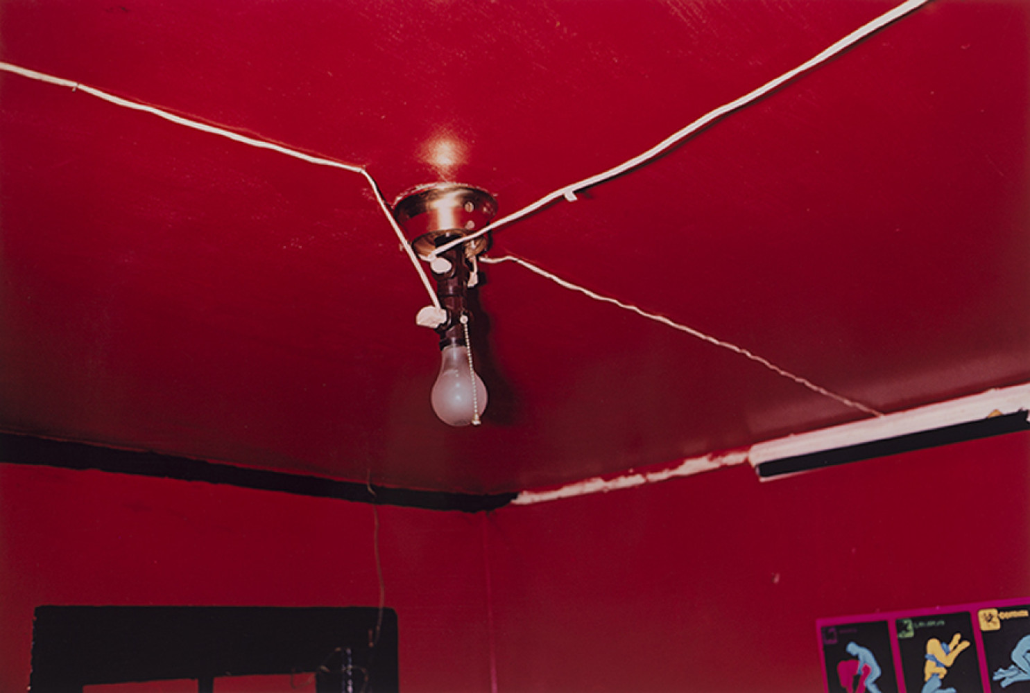 Untitled (Red Ceiling, Greenwood, Mississippi), 1971. Dye transfer print, ca. 1973, 12 5/8 x 18 7/8 inches. © Eggleston Artistic Trust, courtesy of David Zwiner New York.
