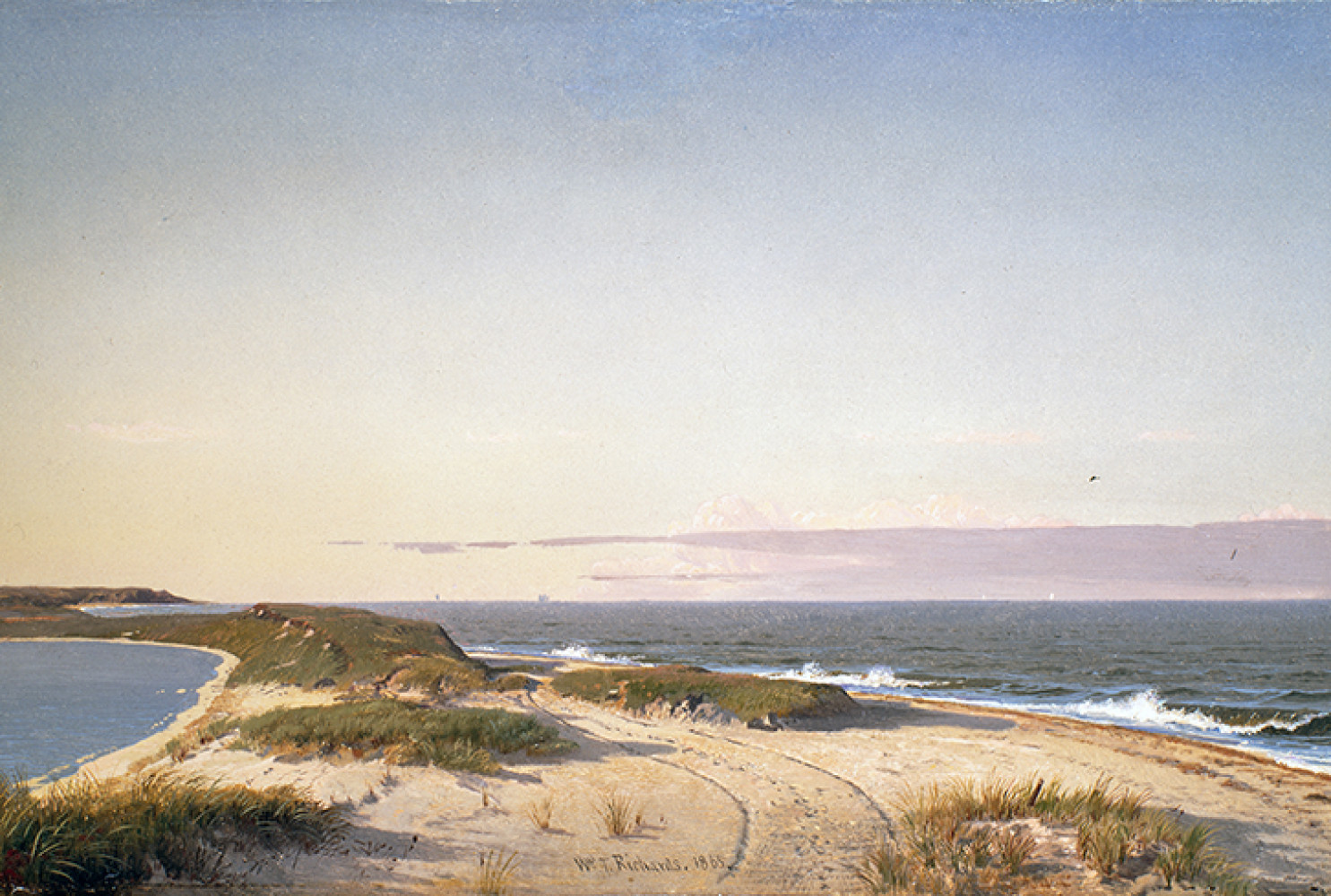Nantucket Shore, 1865, by William Trost Richards (American, 1833-1905); oil on panel; 11 x 18 1/2 inches; Courtesy of the Higdon Collection