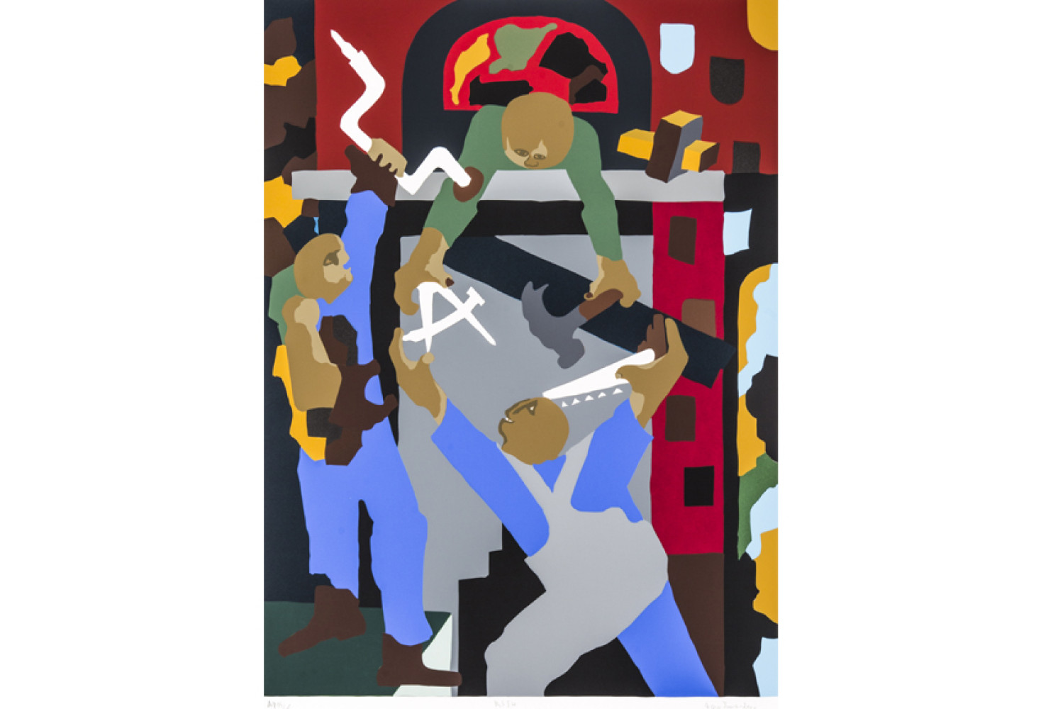 Stained Glass Windows, 2000, by Jacob Lawrence (1917-2000); silkscreen on paper; 32 x 25 inches; Courtesy of The Jacob and Gwendolyn Knight Lawrence Foundation, Seattle © 2015 Artists Rights Society (ARS), New York