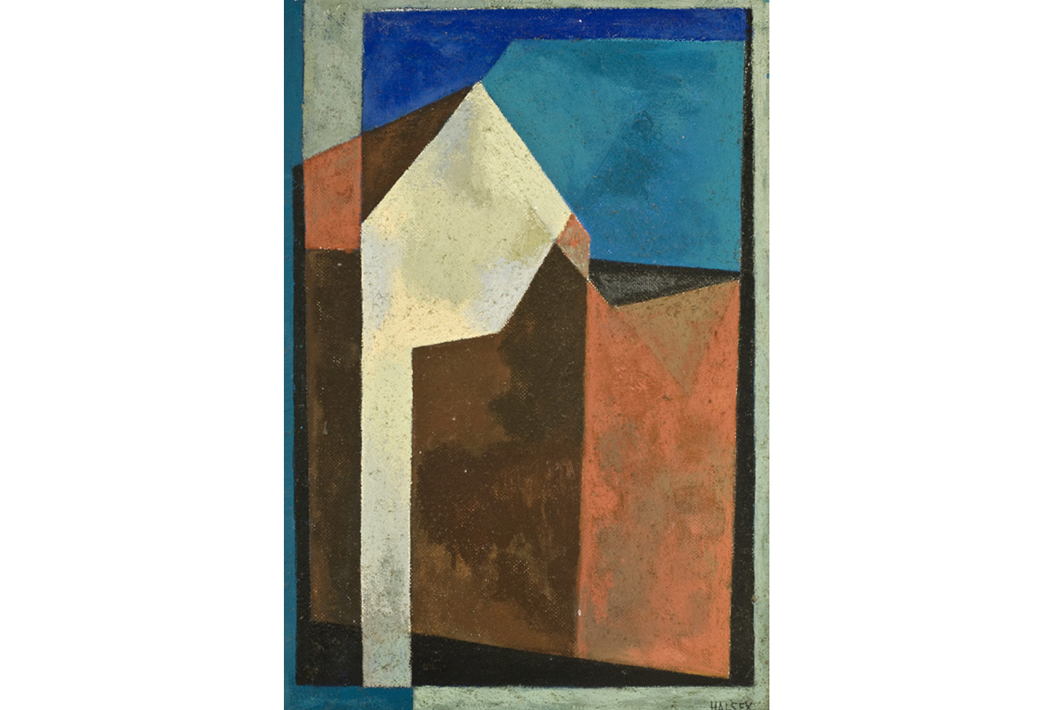 Structures, 1949, by William M. Halsey (American, 1915–1999). Oil on Masonite, 22 x 15 inches. Gift of Mr. Robert B. Cuthbert. Images courtesy of Gibbes Museum of Art. 