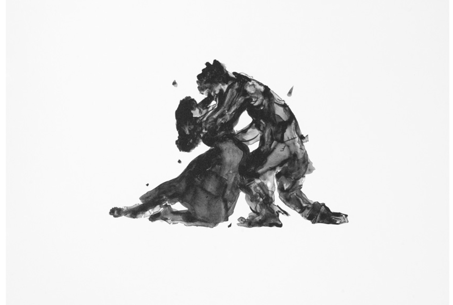 Porgy and Bess, Embracing, 2013, by Kara Walker (American, b. 1969); lithograph on paper; 15 x 18 inches; Museum purchase; 2015.005.0005