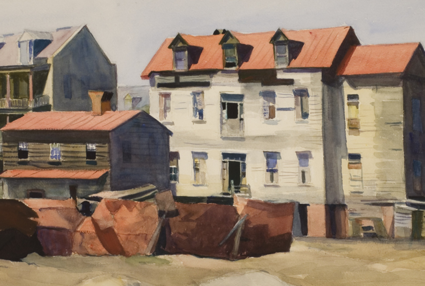 Charleston Slum (detail), 1929, By Edward Hopper (American, 1882-1967), Watercolor on paper, 16 x 24 inches, Private collection