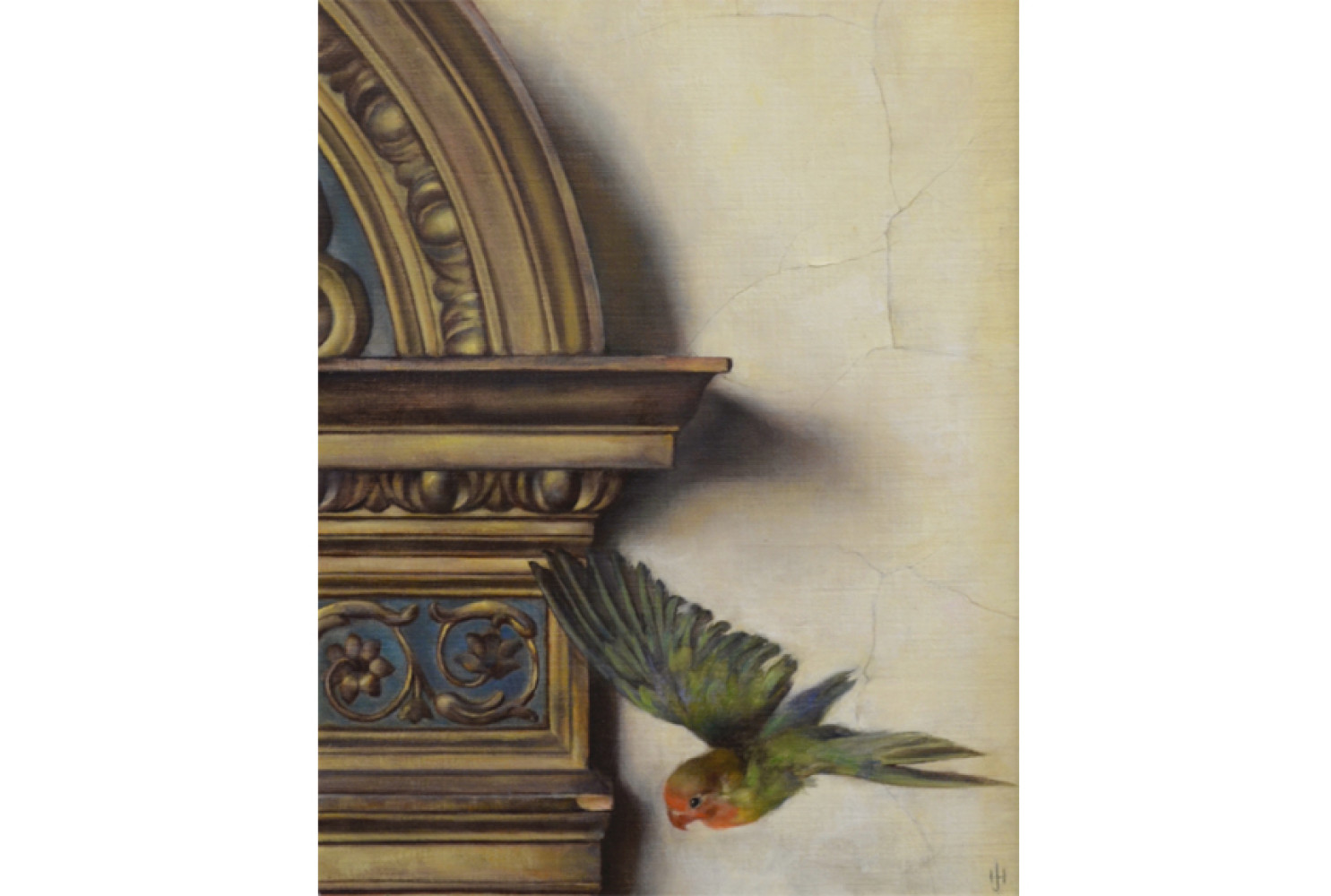 Flight, By Jill Hooper (American, b. 1970); Oil on linen on panel; 17 1/2 x 14 inches; Courtesy of a private collection