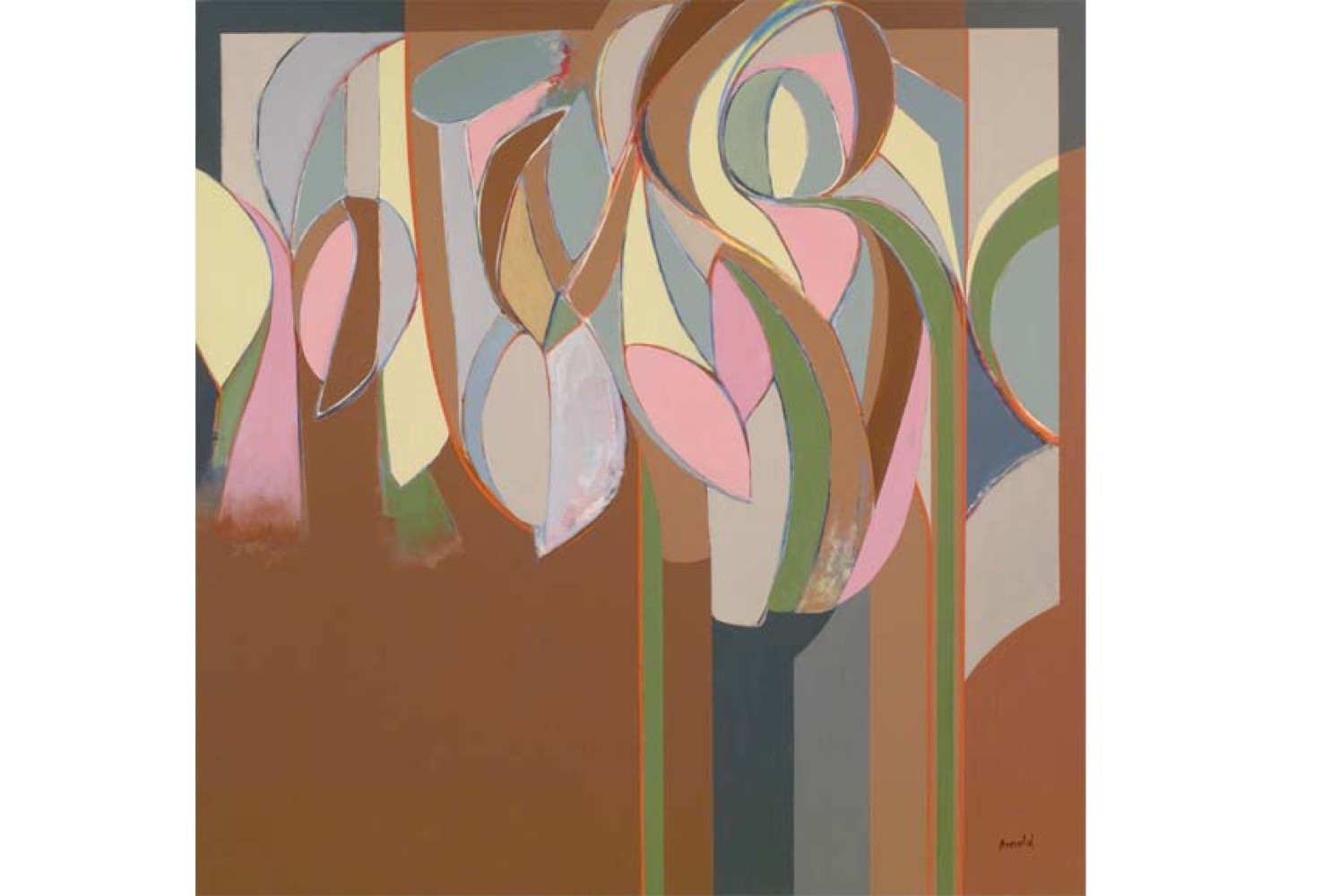 Growth—A Life Symbol, 1974, by Ralph Arnold (American, 1928—2006); Acrylic on canvas; 56 x 56 inches; Image courtesy of Vibrant Vision Collection of Jonathan Green and Richard Weedman
