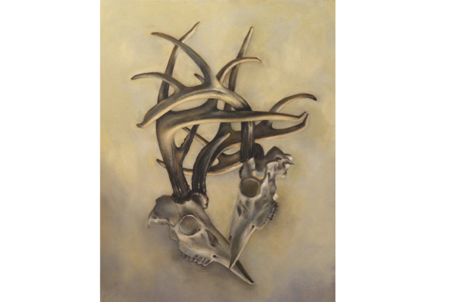 Locked Horns, By Jill Hooper (American, b. 1970); Oil on linen; 29 x 22 inches; Courtesy of a private collection