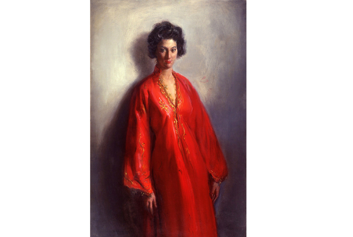 Susan in Costume, 1959, By Frank Mason (American, 1921—2009); Oil on canvas; 59 x 37 inches; Courtesy of the Estate of Frank Mason; P078