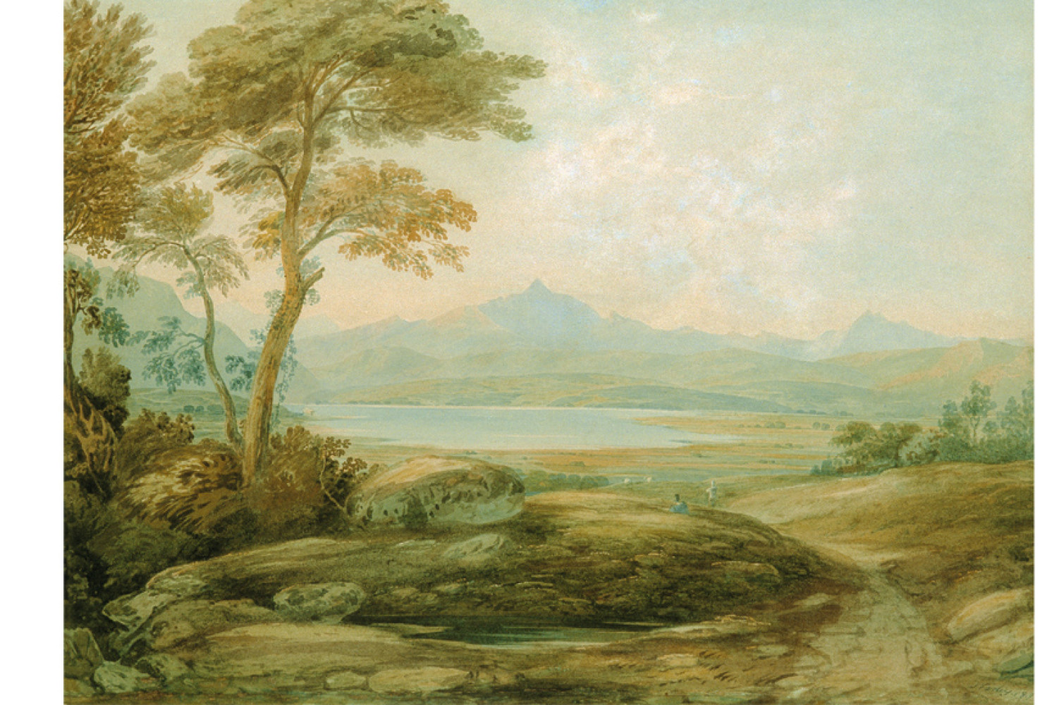 Wales, Taquin Ferry, Snowdon from the Harlech, 1819, By John Varley (British, 1778 - 1842); Watercolor on paper; Bequest of Mr. John H.D. Wigger; 2004.011.0015
