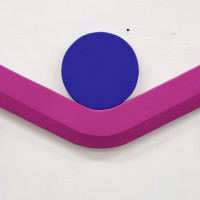 Violet Line with Three Points: vinyl acrylic on canvas, 30x11 inches, 2018