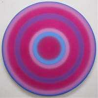 Spin painting (Violet, Purple, Blue): Vinyl acrylic on canvas, 24 inches, 2018