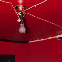 Untitled (detail) (Red Ceiling, Greenwood, Mississippi), 1971. Dye transfer print, ca. 1973, 12 5/8 x 18 7/8 inches. © Eggleston Artistic Trust, courtesy of David Zwiner New York. 

 
