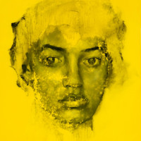 Yellow (Freedom Rider) #5 by Charles Edward Williams, oil on mylar, 9 x 11 inches