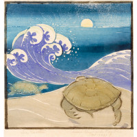 Sea Turtle, 1929, by Anna Heyward Taylor (American, 1879-1956); woodblock print on paper; 10 x 11 inches; Gift of Mrs. George Hewitt Myers; 1958.004.0002

