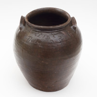 Storage Jar, 1855, by David (Dave) Drake (American, 1801 - ca.1870);
Alkaline-glazed stoneware; Signed 