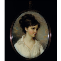 Eliza Izard (Mrs. Thomas Pinckney, Jr., 1784-1862), 1801, by Edward Greene Malbone (American, 1777-1807); watercolor on ivory; 2 7/8 x 2 3/8 inches; Museum purchase; 1939.004.0004
