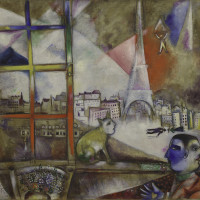 Paris Through the Window, 1913, by Marc Chagall (1887-1985); oil on canvas; 53 9/16 x 55 7/8 inches; Courtesy of the Solomon R. Guggenheim Museum, New York  © 2016 Artists Rights Society (ARS), New York / ADAGP, Paris